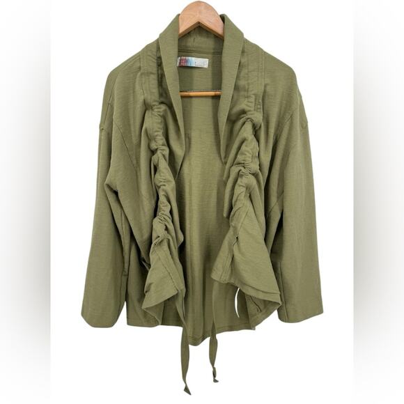 FREE PEOPLE FP BEACH Open Front Cardigan Green Women’s Size Small - Picture 1 of 6